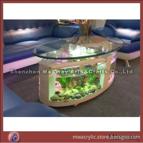 High Grade Large Oval Coffee Table with Acrylic Fish Tank